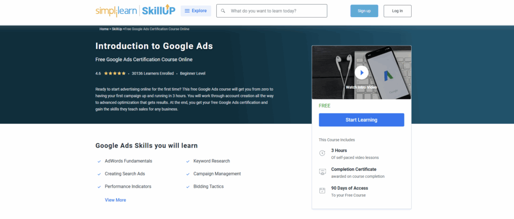 Simplilearn Google Ads Fundamentals